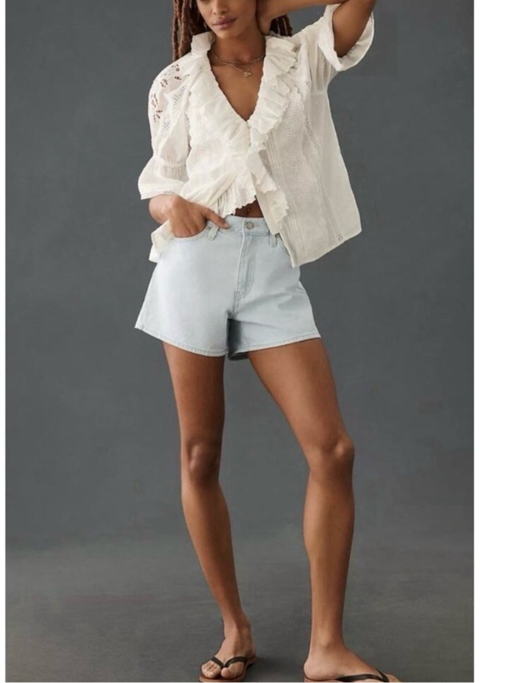 Levi's Light Wash Blue Denim Shorts